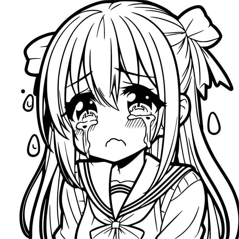 anime girl crying