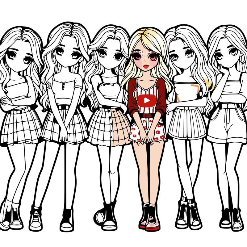a group of girls realistic