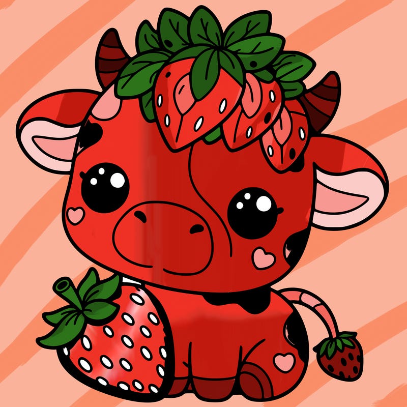 cute strawberry cow