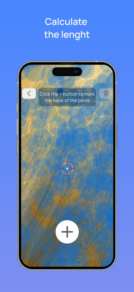 Check Him - Check Him app screen for measuring length using the camera