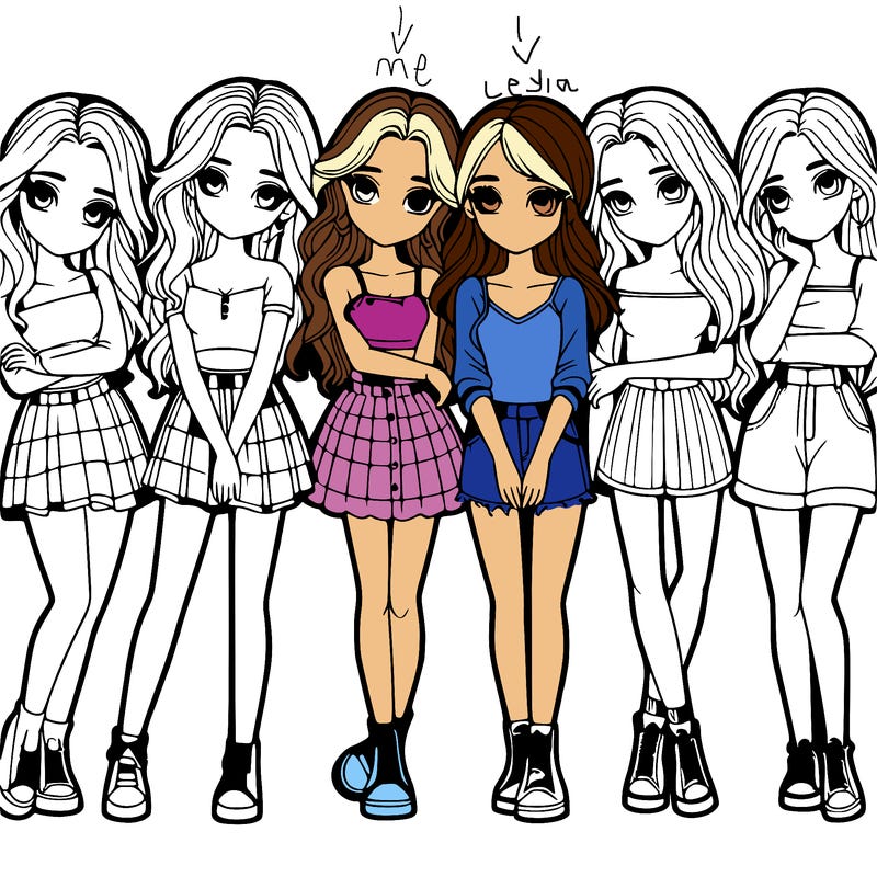 a group of girls realistic