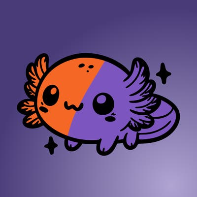 cute easy baby axolotl