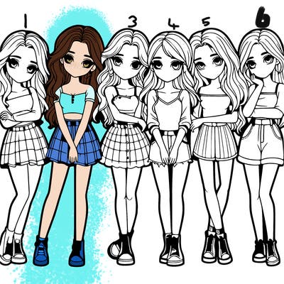 a group of girls realistic
