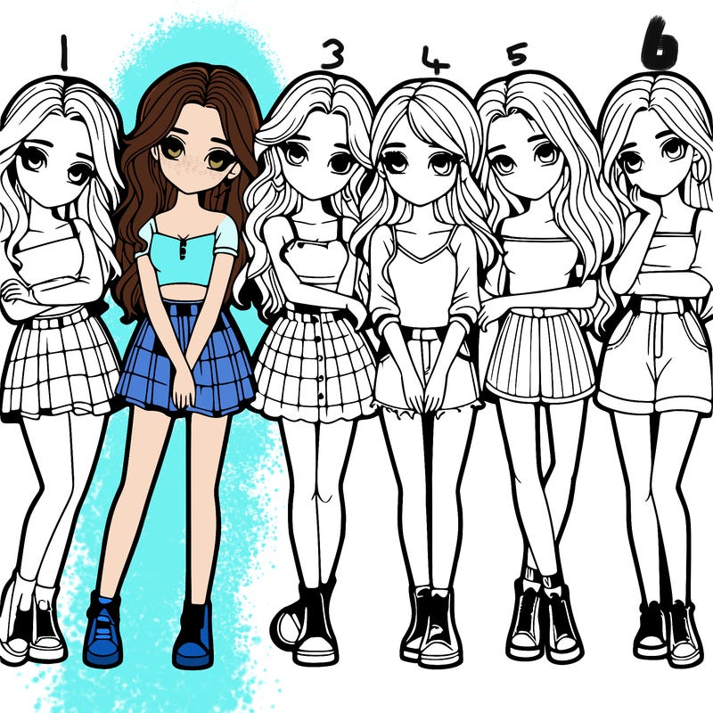 a group of girls realistic