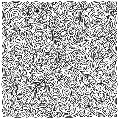 Dive into the mesmerizing world of Acanthus Spirals with this intricate coloring page, specially designed to engage and challenge teens. Unleash your creativity by adding vibrant colors to these classical, flowing motifs.
