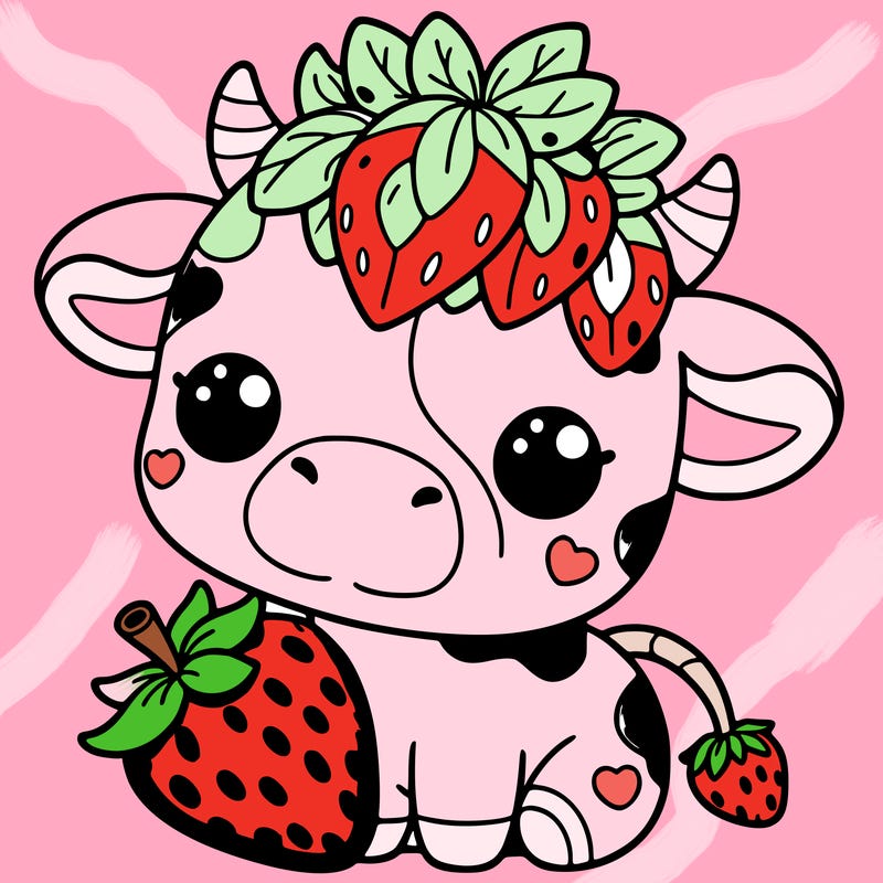 cute strawberry cow
