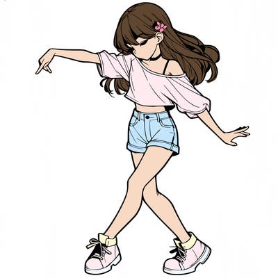 realistic girl danceing
