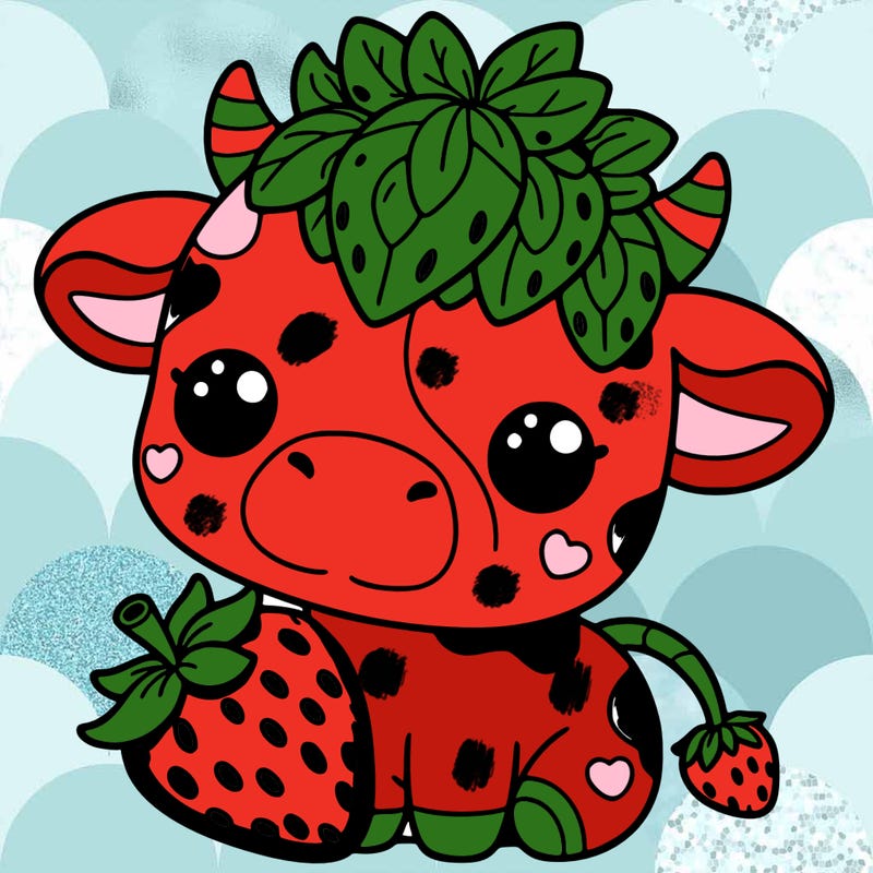 cute strawberry cow