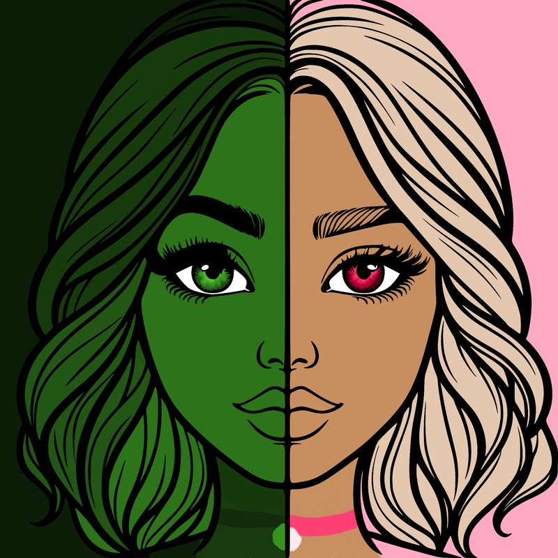 realistic girl split half