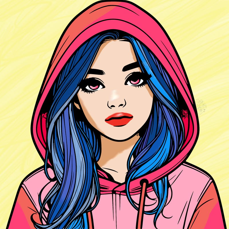 realistic girl with a hoodie