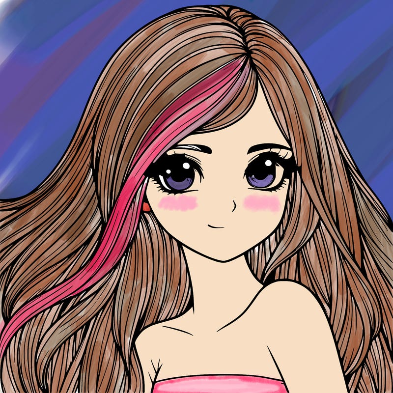 realistic girl pretty long hair