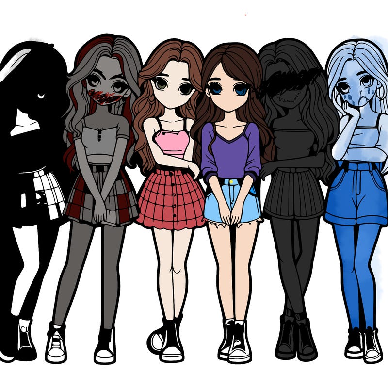 a group of girls realistic