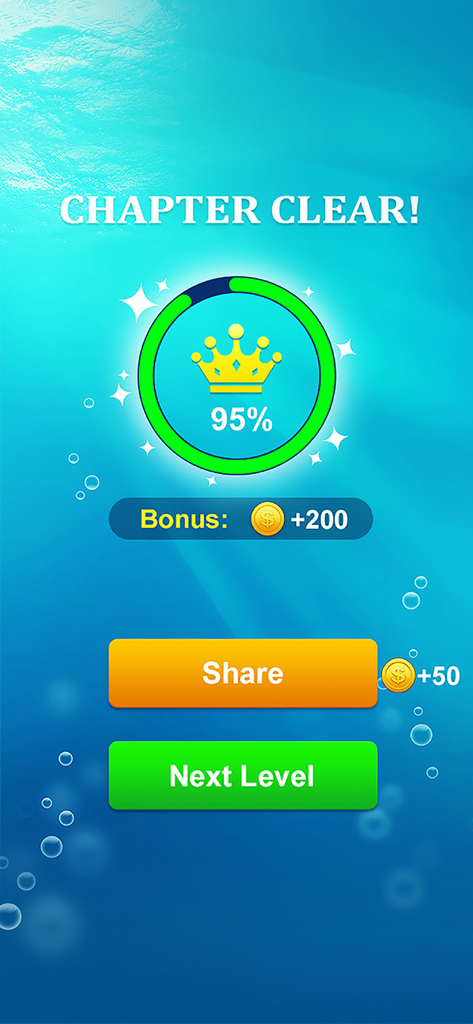 Word Charm app screen showing chapter completion rewards and progress