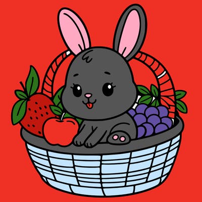 bunny in a fruit basket