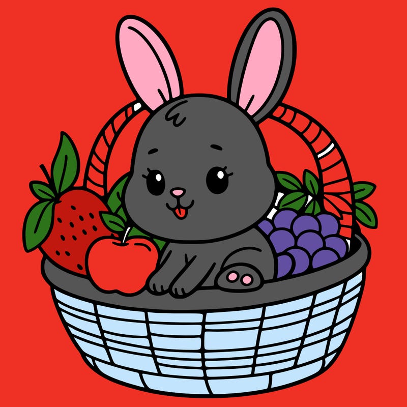 bunny in a fruit basket
