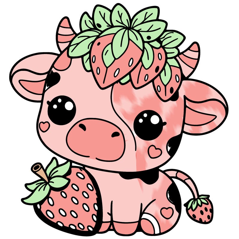 cute strawberry cow