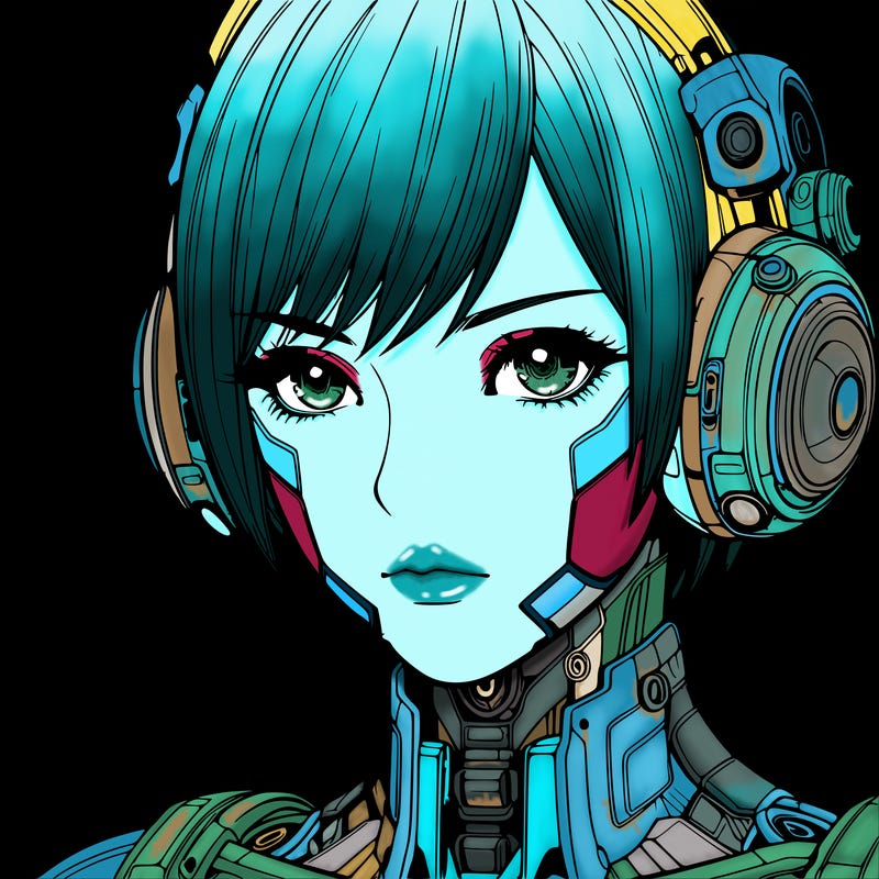 realistic futuristic manga woman