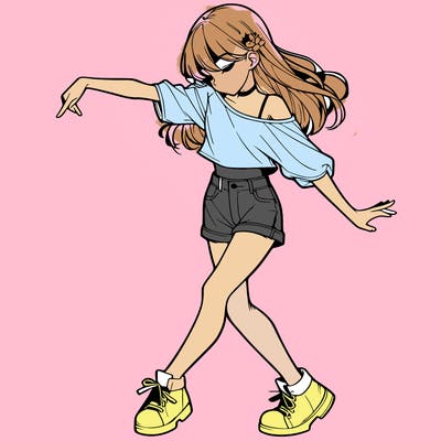 realistic girl danceing
