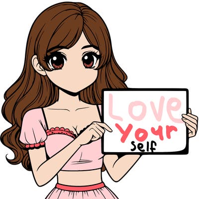 realistic pretty girl holding blank sign