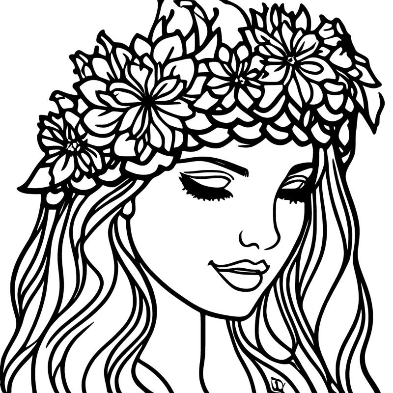 girl with flowers crown