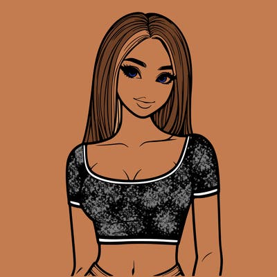 realistic girl with crop top