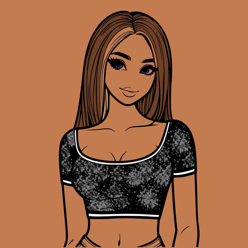realistic girl with crop top