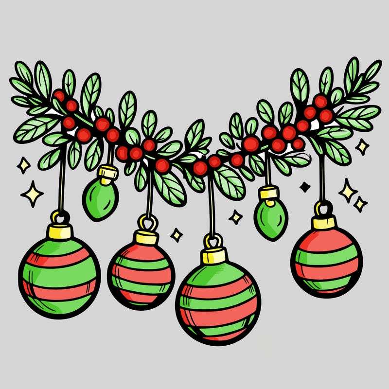 christmas garland with big bulbs