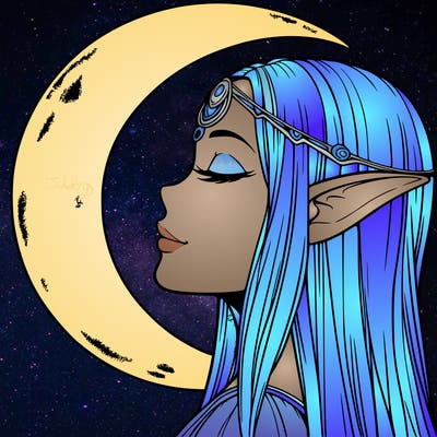 a realistic moon elf