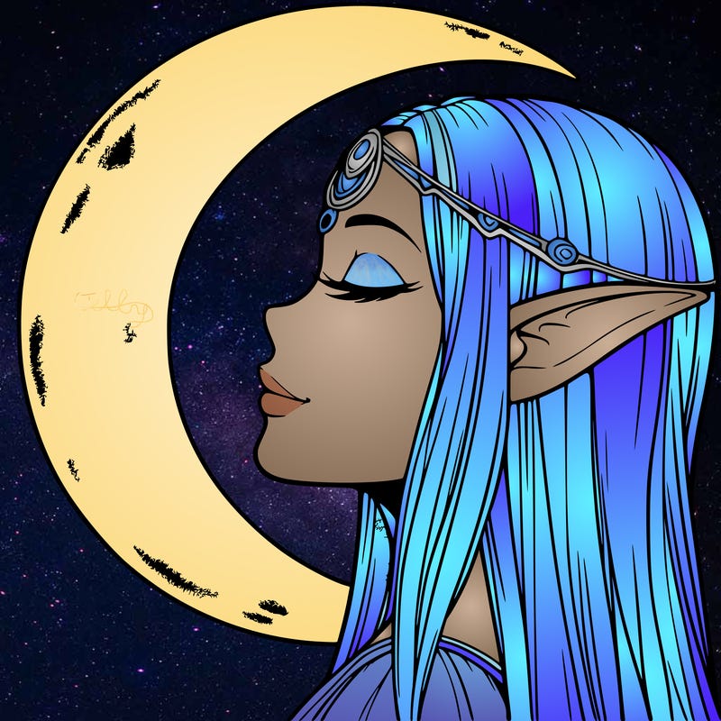 a realistic moon elf