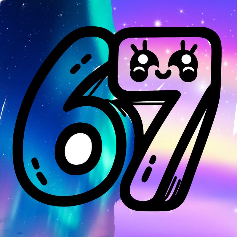 the numbers 67