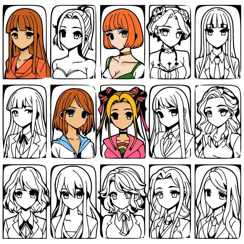 girls that look diffrent anime