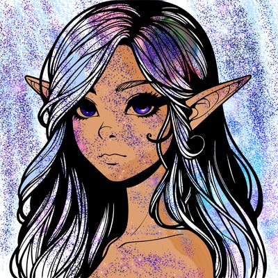 elf girl realistic dark fantasy