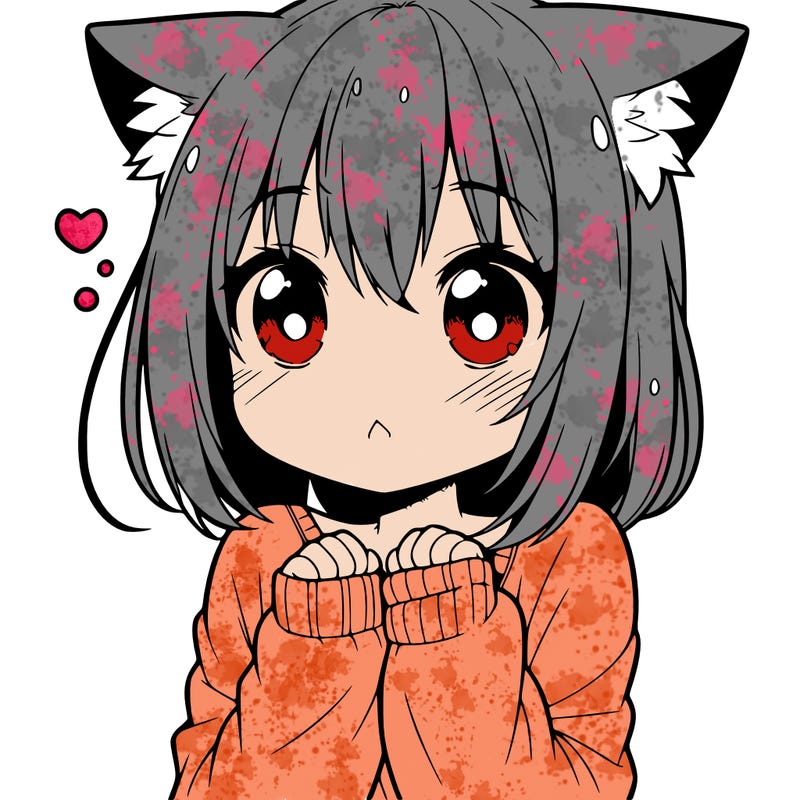 shy anime catgirl