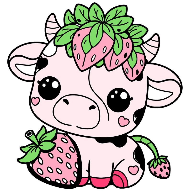 cute strawberry cow