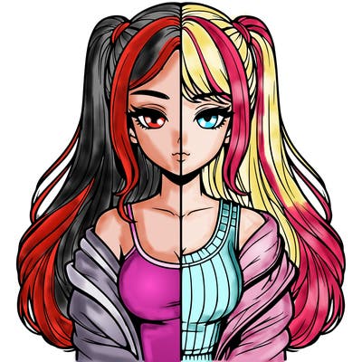 realistic girl split