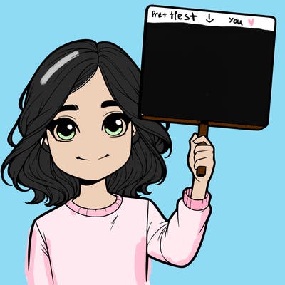 realistic girl holding up a sign