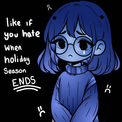 sad girl with glasses in a sweater