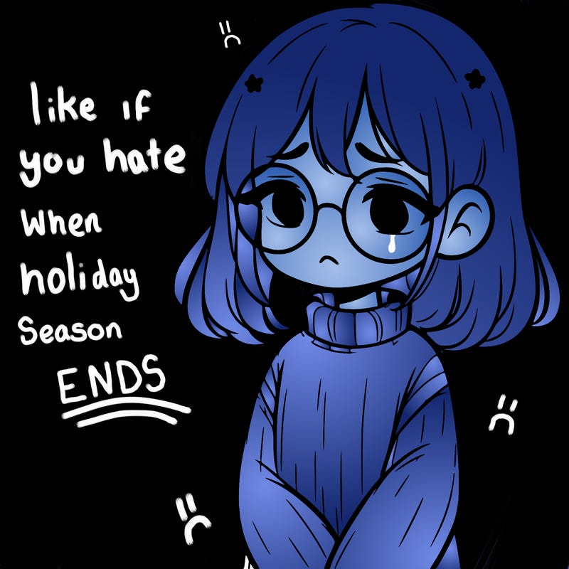 sad girl with glasses in a sweater