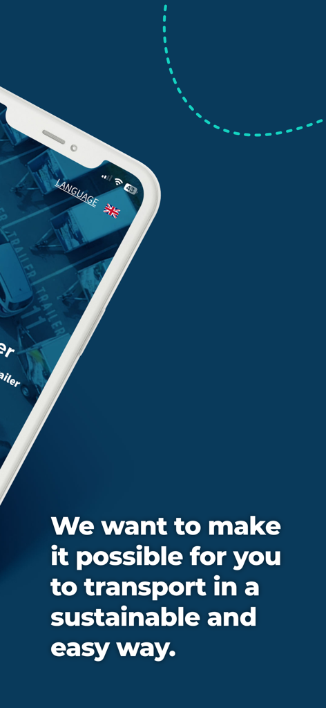 Freetrailer - Freetrailer mobile app showing its mission for sustainable and easy transport