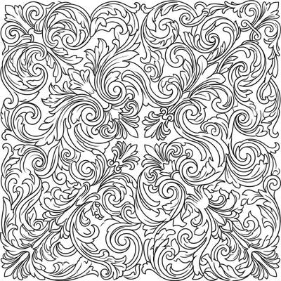 Unleash your creativity with this stunning Baroque scrollwork coloring page, featuring intricate spirals and grand flourishes. This detailed design promises a relaxing and rewarding coloring experience for all skill levels.
