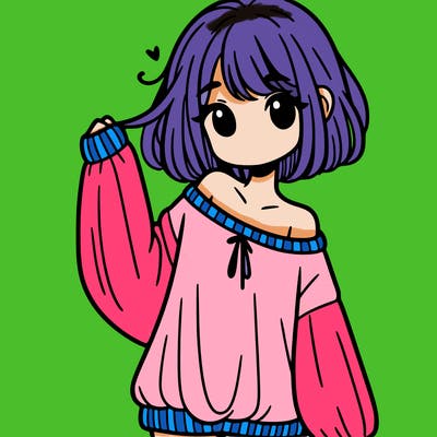 girl in baggy sweater hanging off her shoulder