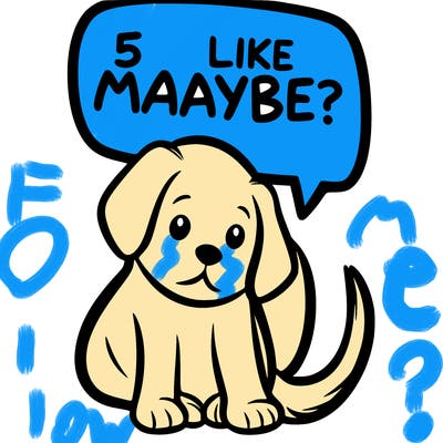 a puppy that says 5 like maybe