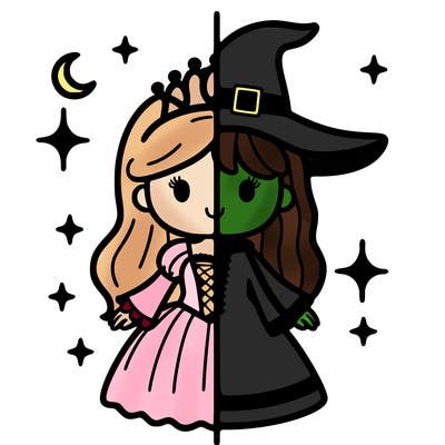 split princess and witch