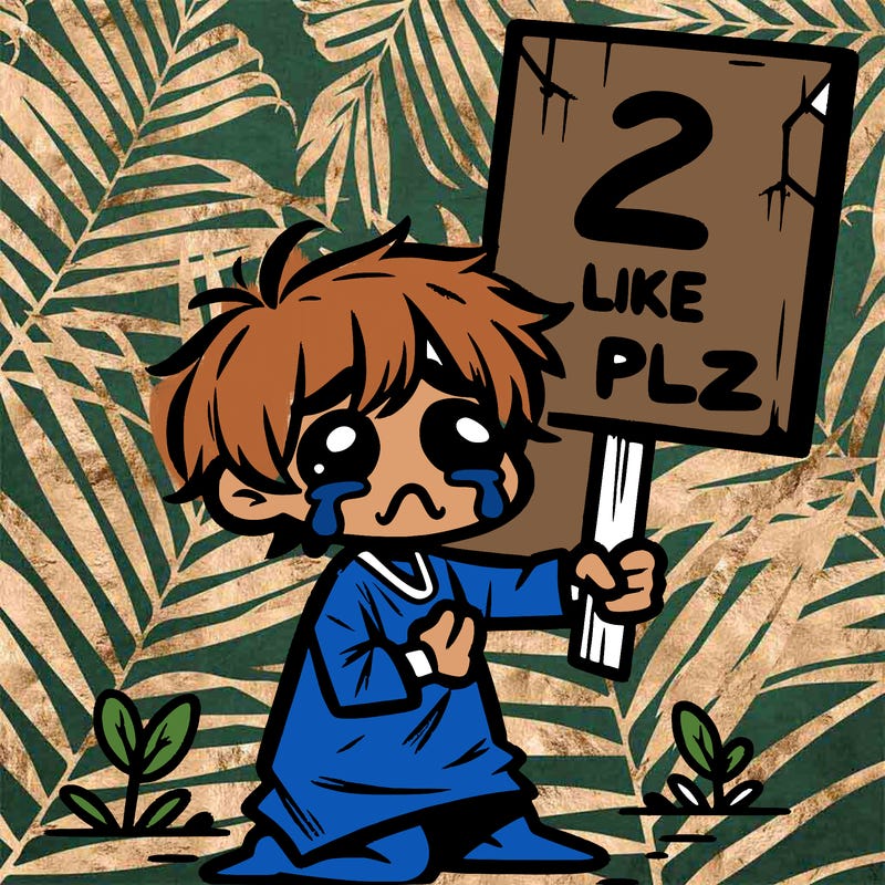 small poor toddler crying with sign that says 2 like plz