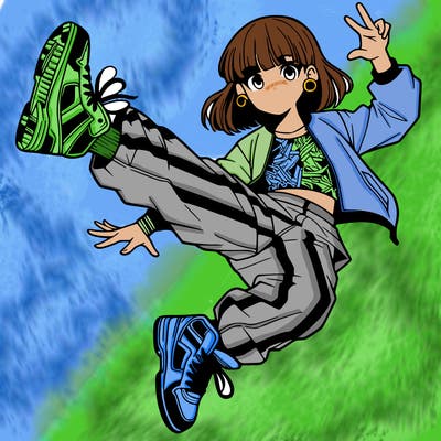 break dancing manga girl