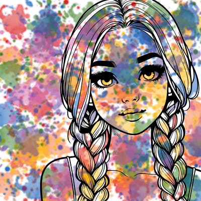 realistic girl with braids