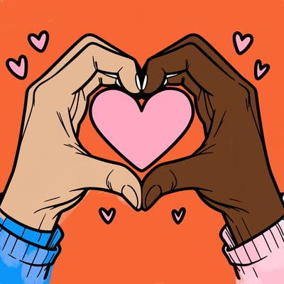 two hands making a heart