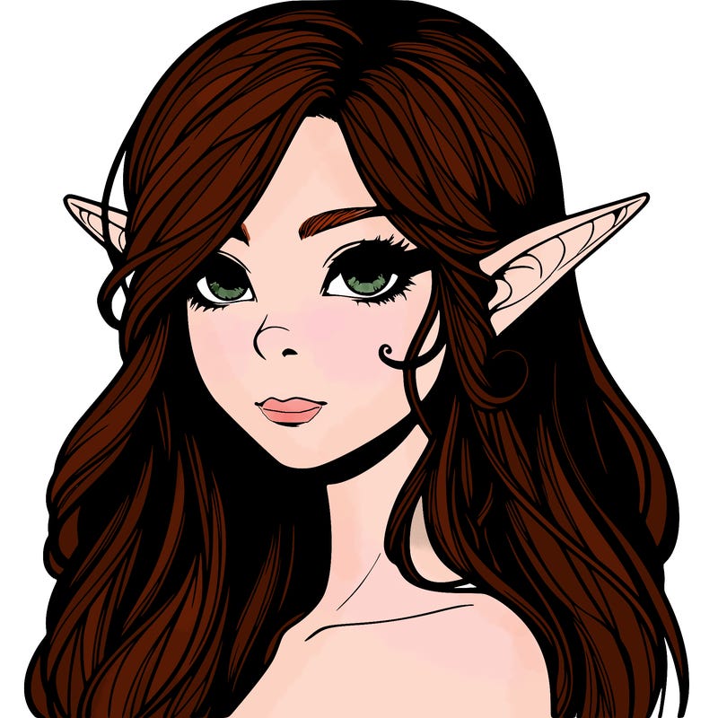 elf girl realistic dark fantasy