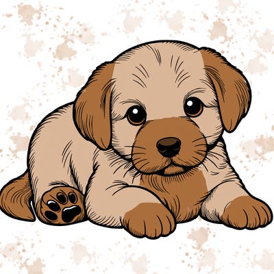 a cute realistic puppy