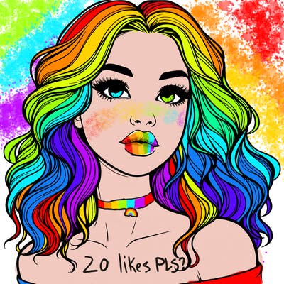 realistic girl with wavy hair and lips